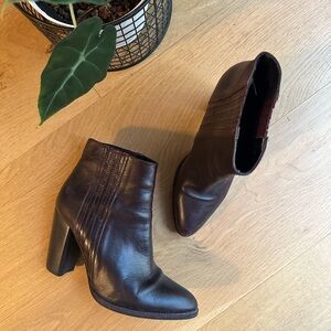 Dark Burgundy Leather Women's Boots